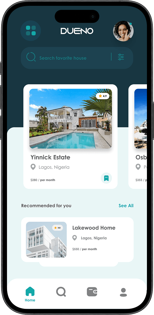 Dueno dashboard screen